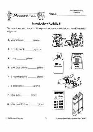 Introductory Measurement Activities Grades 1-3