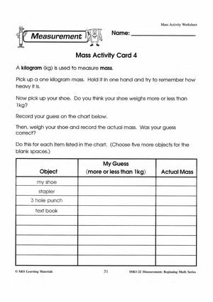 Mass Activities Grades 1-3