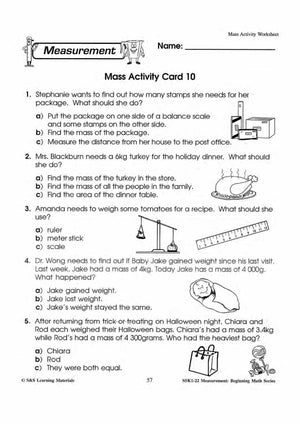 Mass Activities Grades 1-3