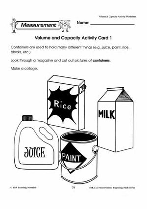 Volume and Capacity Activities Grades 1-3