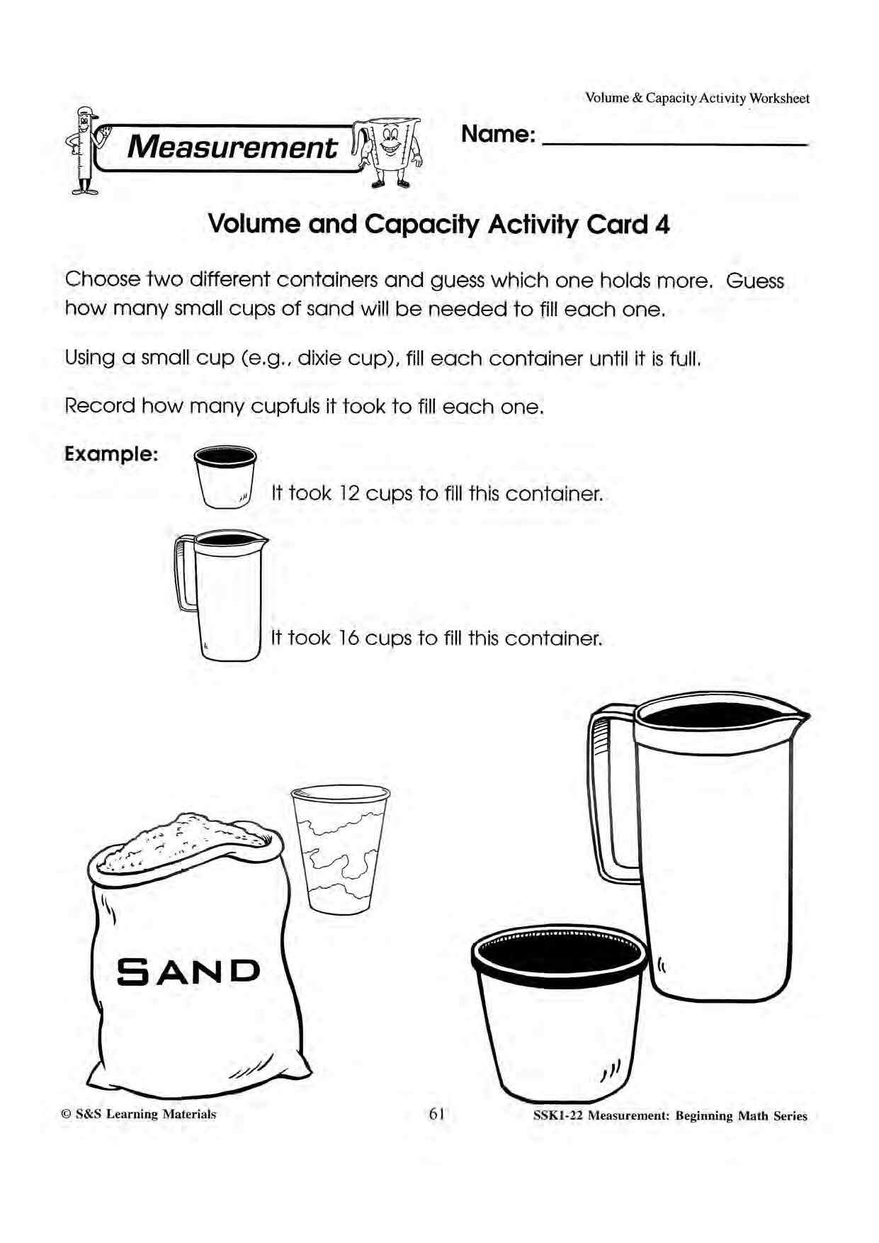 Volume And Capacity Worksheets
