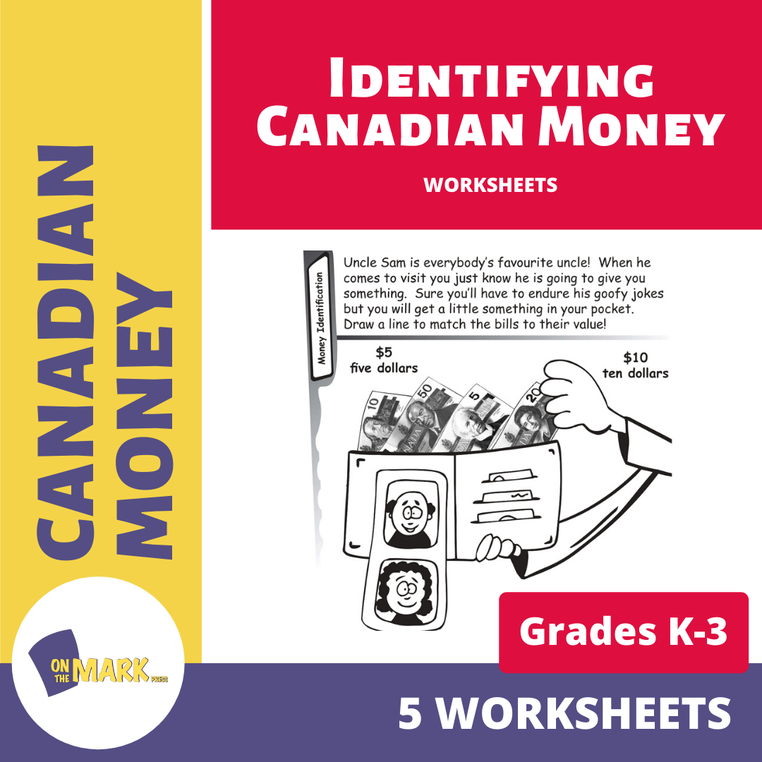 Identifying Canadian Money Grades K-3 Worksheets