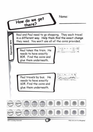 Canadian Money: Equivalent Sets Grades K-3 Worksheets