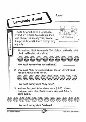 Canadian Money: Making Money Grades K-3 Worksheets