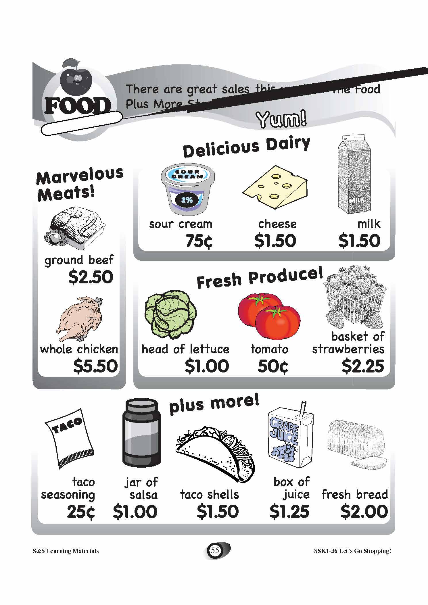 Shopping Scenario's Grades K-3 Worksheets