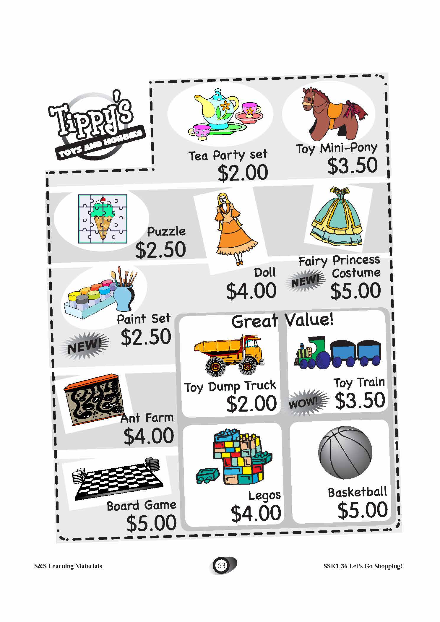 Shopping Scenario's Grades K-3 Worksheets