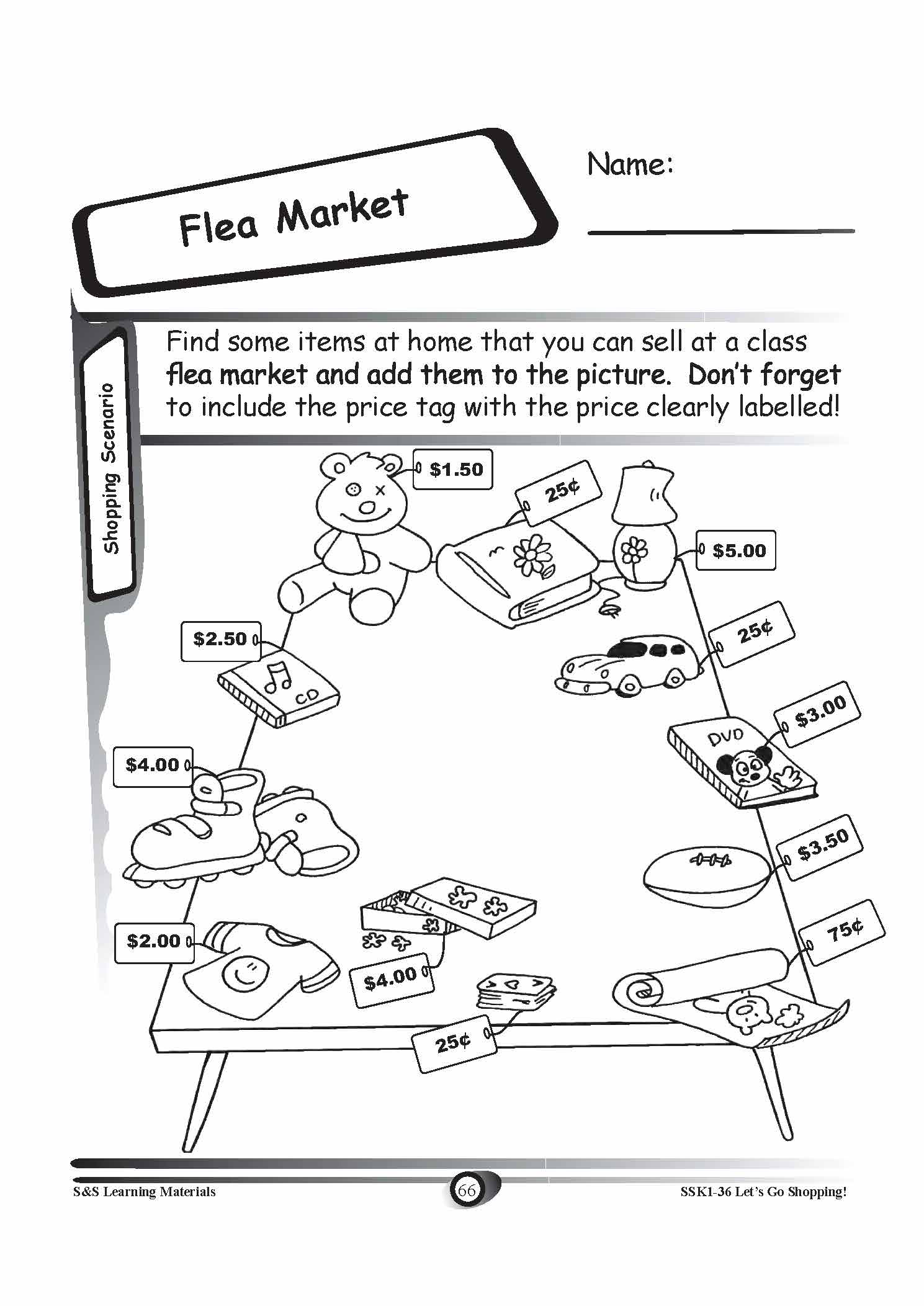 Shopping Scenario's Grades K-3 Worksheets