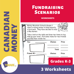 Fundraising Scenario's Grades K-3 Worksheets
