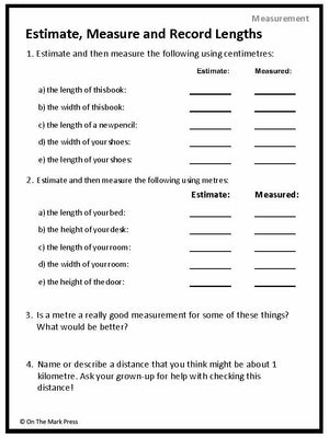 Canadian Measurement Lesson Plans & Activities Grade 3