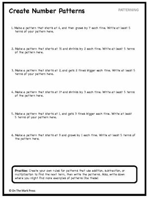 Canadian Patterning Lesson Plans & Activities Grade 4