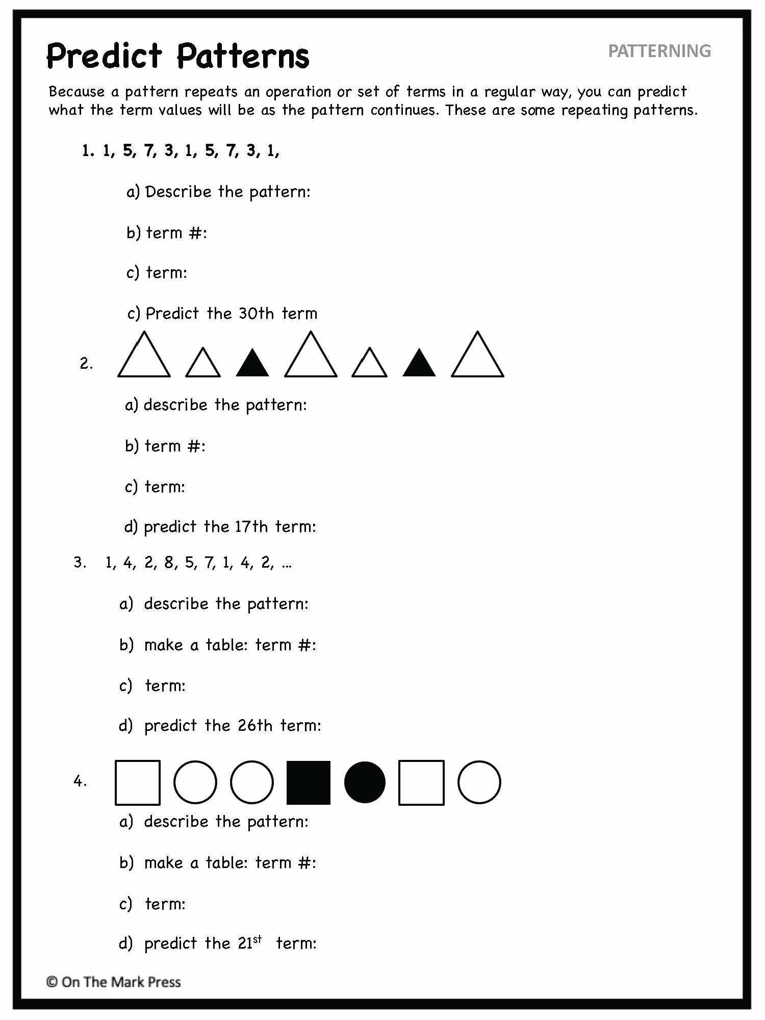 Pattern Design Grade 4 Simple Patterns Grade 4