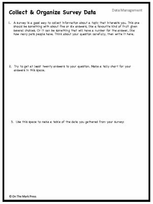 Canadian Data Management Lesson Plans & Activities Grade 4