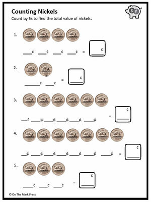 Counting Canadian Money - Coins Grades 1-2