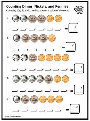 Counting Canadian Money - Coins Grades 1-2