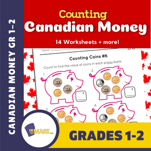 Counting Canadian Money - Coins Grades 1-2