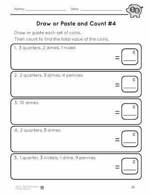 Draw or Paste and Count Canadian Money Grades 1-2