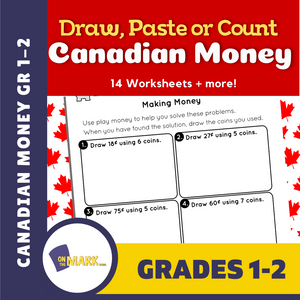 Draw or Paste and Count Canadian Money Grades 1-2