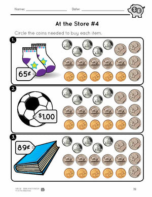 Counting Canadian Money at the Store Grades 1-2