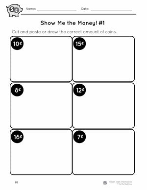 Representing the value of Canadian money Grades 1-2