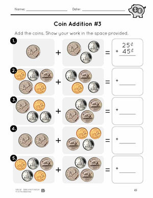 Canadian Money - Coin Addition Grades 1-2