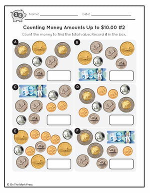 Counting Canadian Money Amounts Up to $10 Grade 3-4