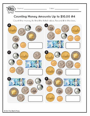 Counting Canadian Money Amounts Up to $10 Grade 3-4