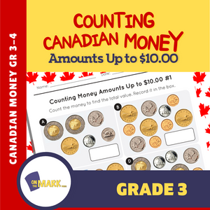 Counting Canadian Money Amounts Up to $10 Grade 3-4