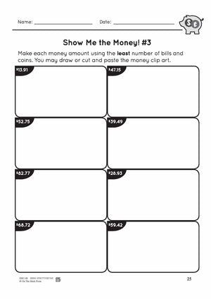 Canadian Money: Show Me the Money Grade 4: 4 Worksheets & Money Masters