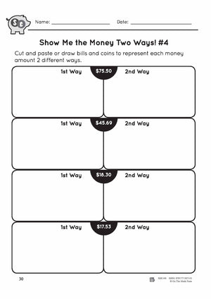 Canadian Money: Show Me the Money Grade 4: 4 Worksheets & Money Masters