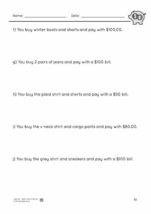 Making Change to $100 with Canadian Money - 3 Worksheets Grades 3-4