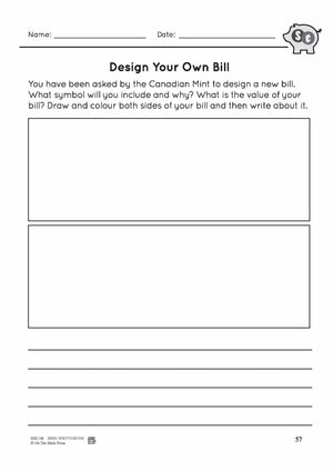 Fun with Canadian Money! Money Word Search, Design a Bill, Flyer Fun! 4 Worksheets Grades 3-4