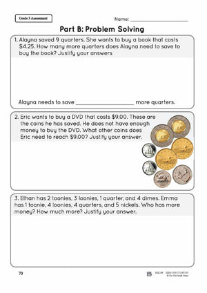 Canadian Money Grade 3 Assessment Activities