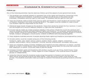 Canadian Government Lessons: Canada's Constitution & Canada's Charter of Rights and Freedoms 1982 Grades 5+