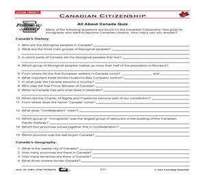 Canadian Government Lessons: Canadian Citizenship Grades 5+