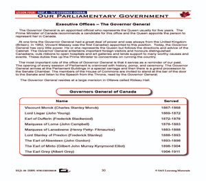 Canadian Government Lessons: The Governor General Grades 5+