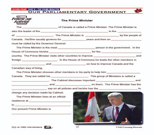 Canadian Government Lessons: The Prime Minister Grades 5+