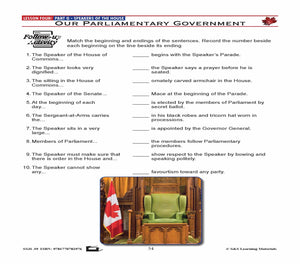 Canadian Government Lesson: Speakers of the House Grades 5+