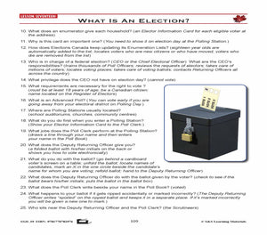 Canadian Government Lessons: What Is An Election? Gr. 5-8