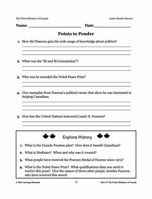 Lester Bowles Pearson Lesson Plan Gr. 4-8