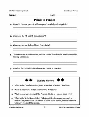 Lester Bowles Pearson Lesson Plan Gr. 4-8