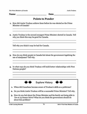 Justin Trudeau Lesson Plan Gr. 4-8