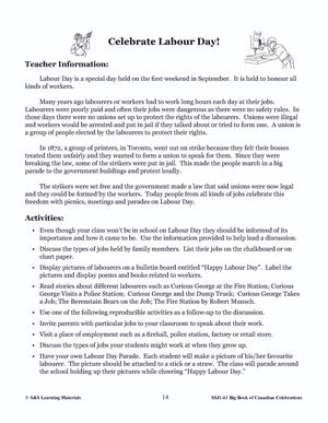 Labour Day Activity Grades 1-3 Teacher Directed Lesson & Activities