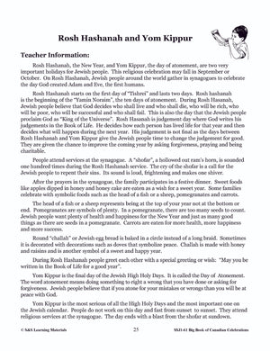 Rosh Hashanah And Yom Kippur Gr. 1-3 Teacher Directed Lesson & Activities