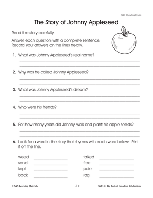 Apples Lesson Grades 1-3 Teacher Directed Lesson & Activities