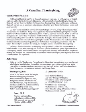 Thanksgiving Gr. 1-3 Teacher Directed Lesson & Activities