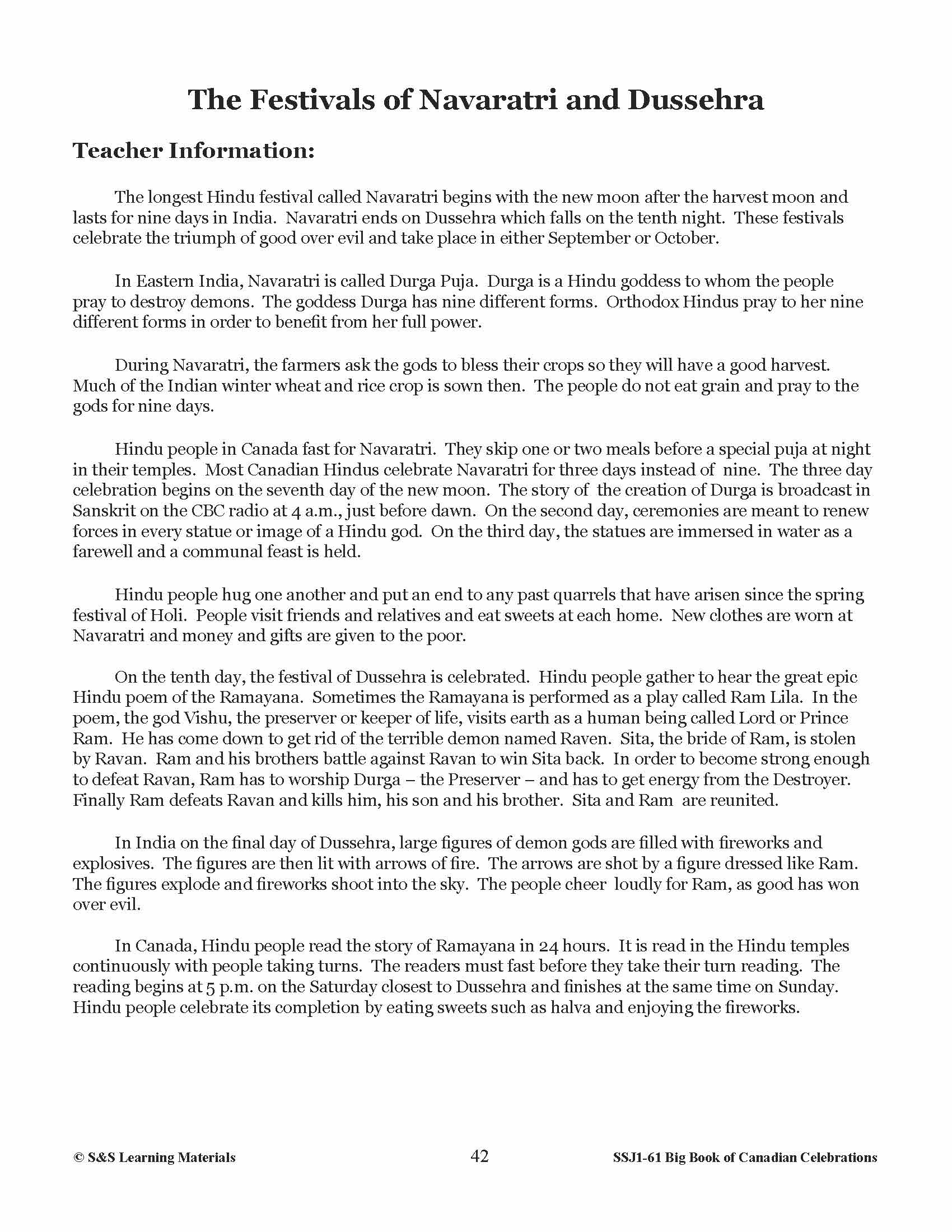 Navaratri and Dussehra Gr. 1-3 E-Lesson Plan