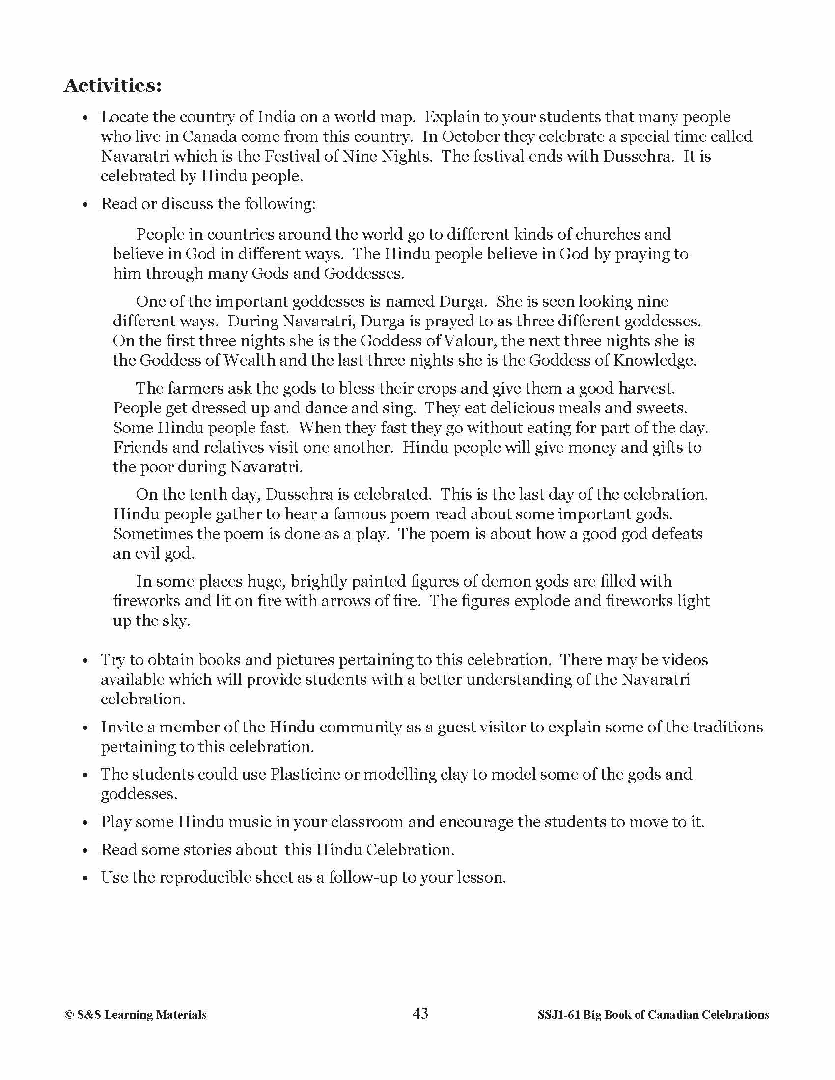 Navaratri and Dussehra Gr. 1-3 E-Lesson Plan