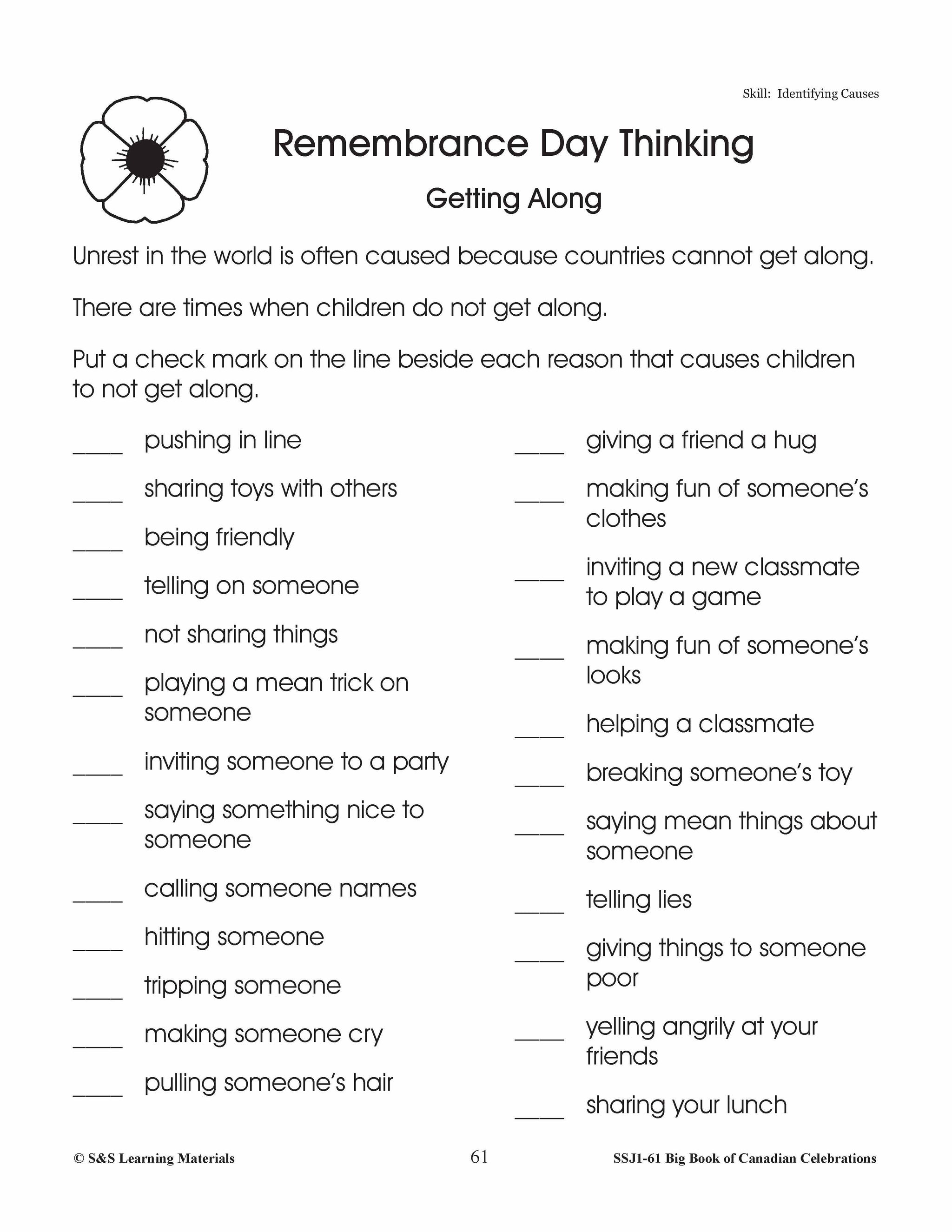 Remembrance Day Gr. 1-3 Teacher Directed Lesson & Activities