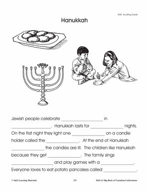 Hanukkah Grades 1-3 Teacher Directed Lesson & Activities