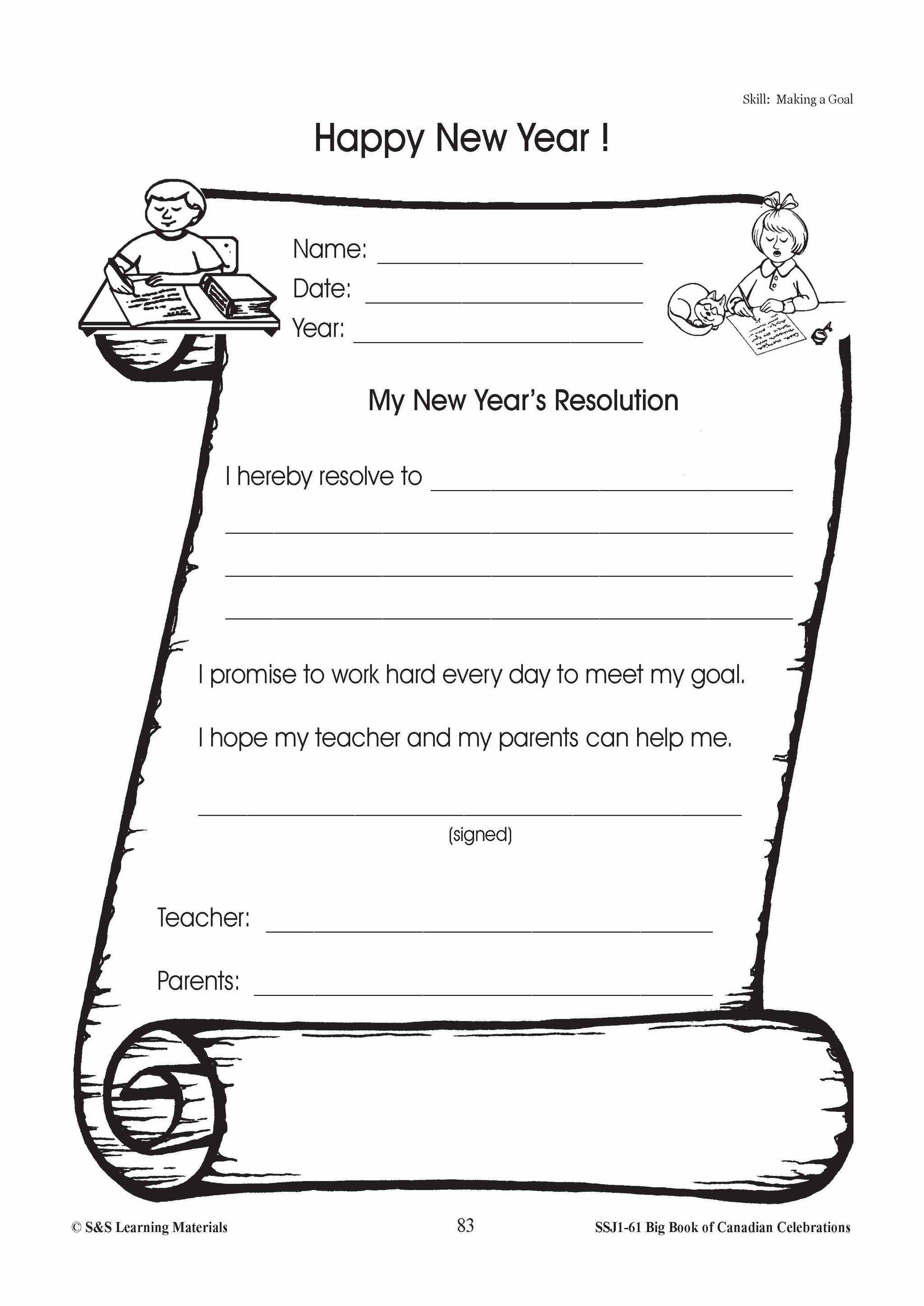 Happy New Year Gr. 1-3 Teacher Directed Lessons & Activities